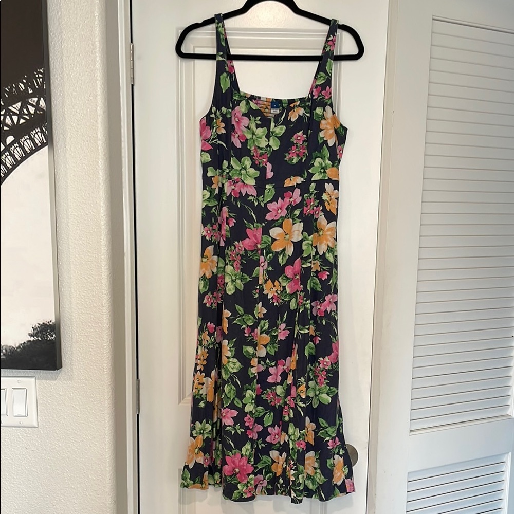 OLD NAVY Pink, Yellow, Green & Blue Sleeveless Sundress Midi A-line Dress